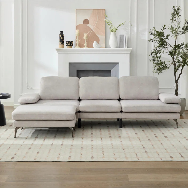 103'' Upholstered Sofa with Ottoman | Wayfair North America