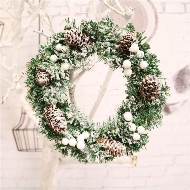 Starry Night Store Window Floral PVC Unlit Bowknot Bell Door Christmas Wreath, 12" (Multi-color) ... | Walmart (US)