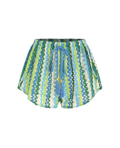 ZAFUL Crochet Cover Up Shorts for Women Beach Swimwear 2026 Boho High Waisted Drawstring Flowy Sw... | Amazon (US)