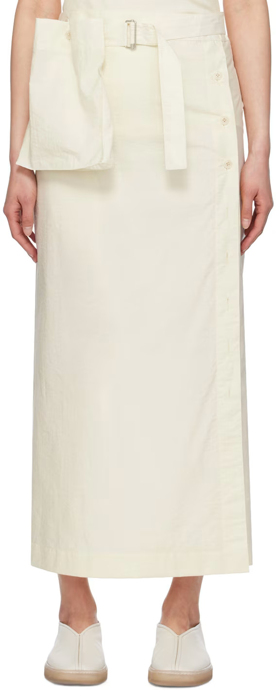 Yellow Wrap Midi Skirt | SSENSE