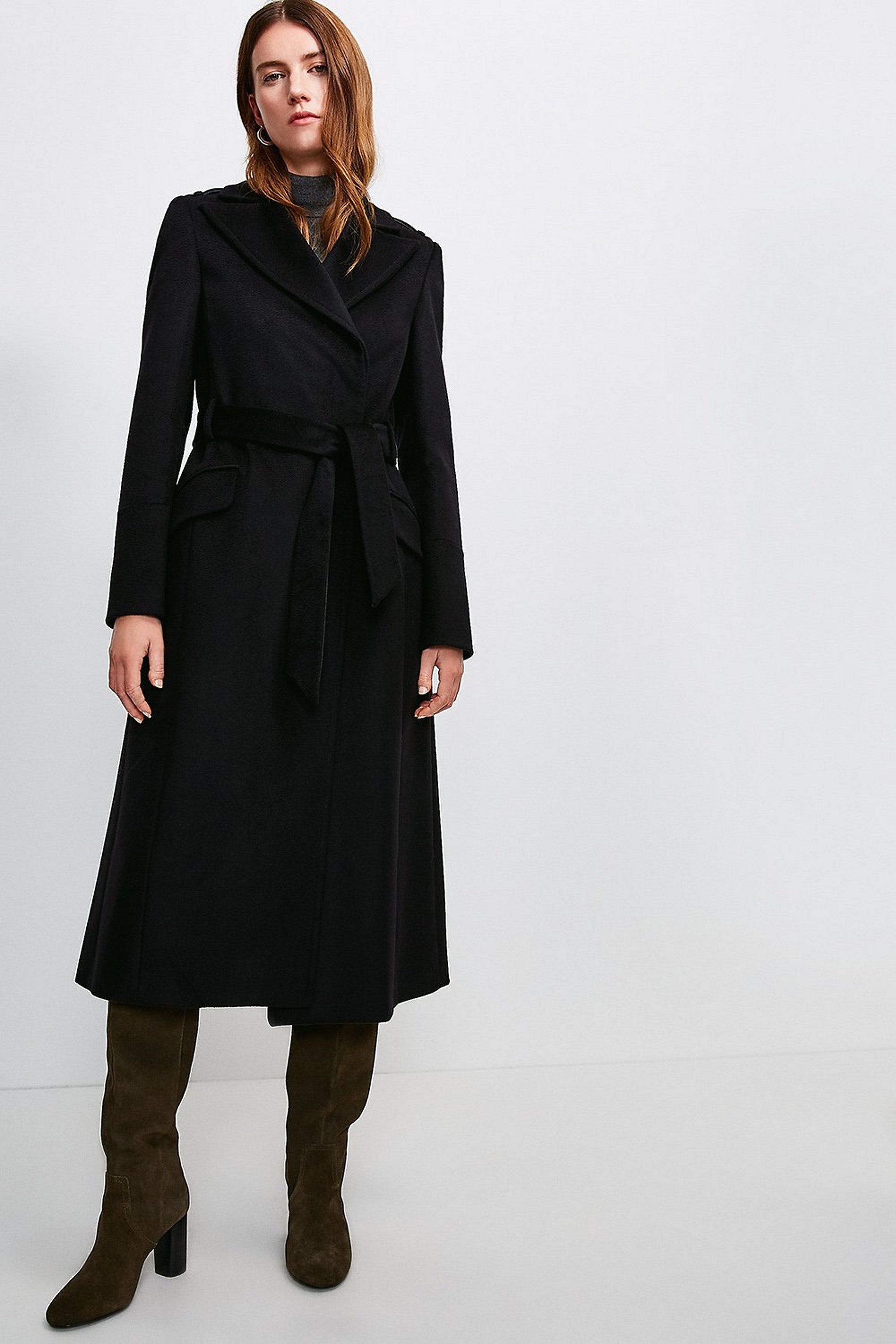 Italian Virgin Wool Luxe Coat | Karen Millen UK & IE