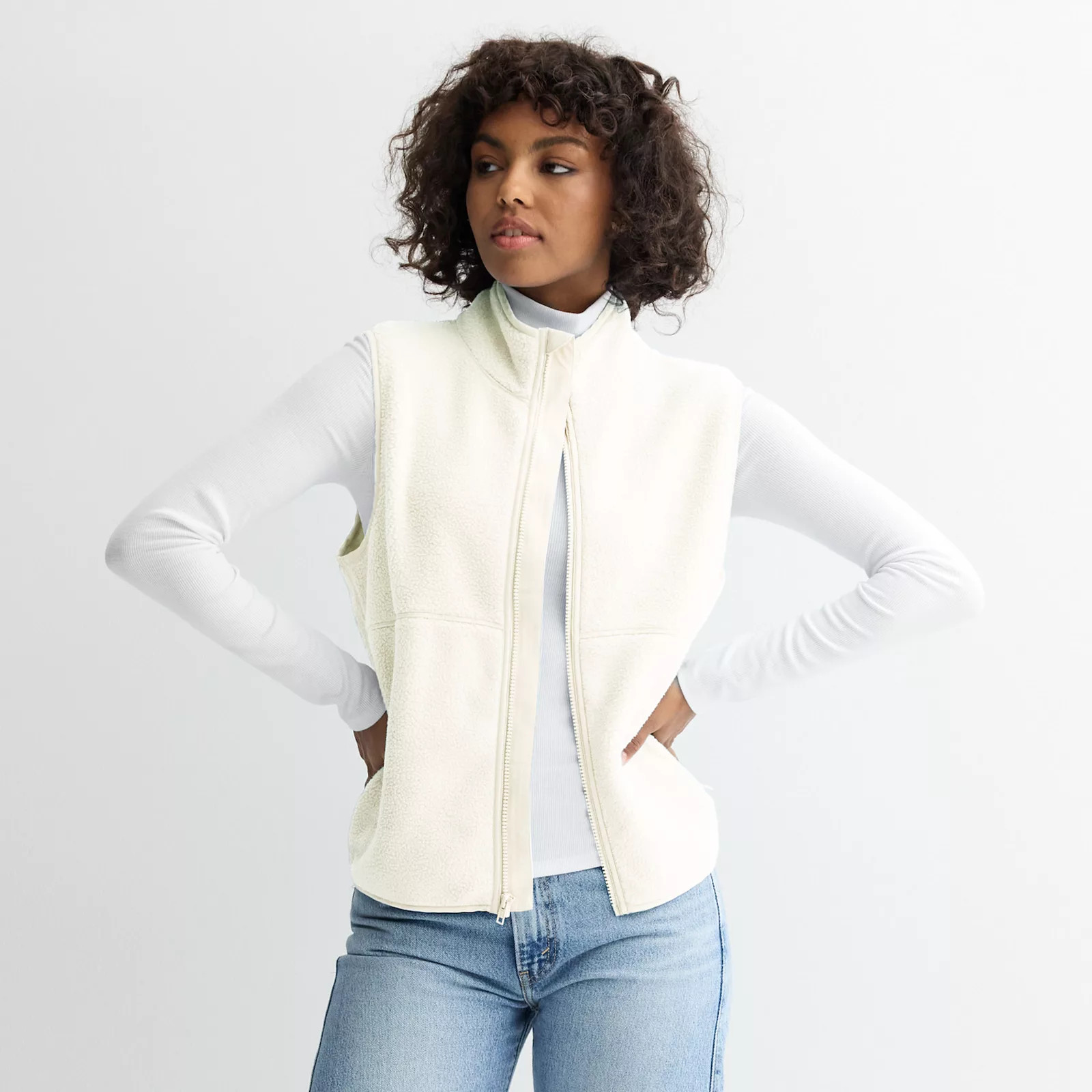 Juniors' SO® Full-Zip Teddy Fleece Vest | Kohl's