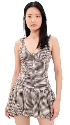 ASTR the label Women's Jeliany Mini Dress, Brown Gingham, L | Amazon (US)