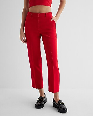 Editor High Waisted Twill Straight Ankle Pant | Express
