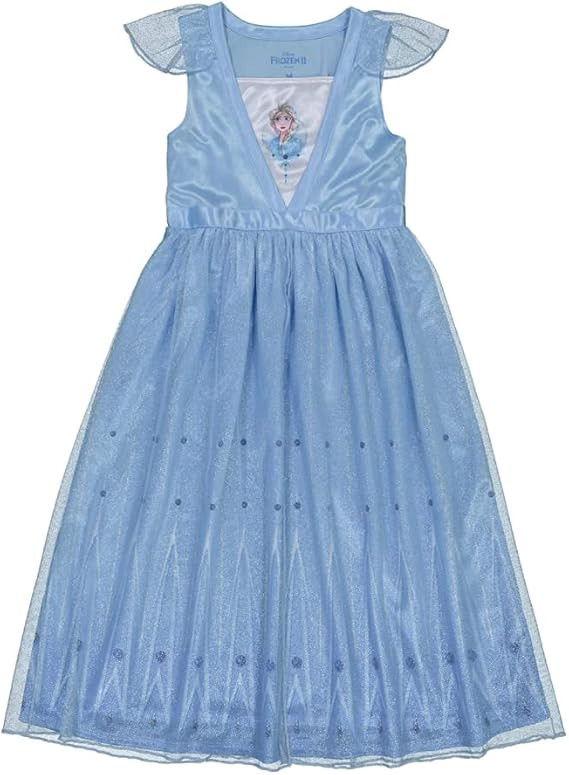 Disney Girls’ Little “Frozen” Fantasy Nightgown, Elsa Blue, Medium | Amazon (US)