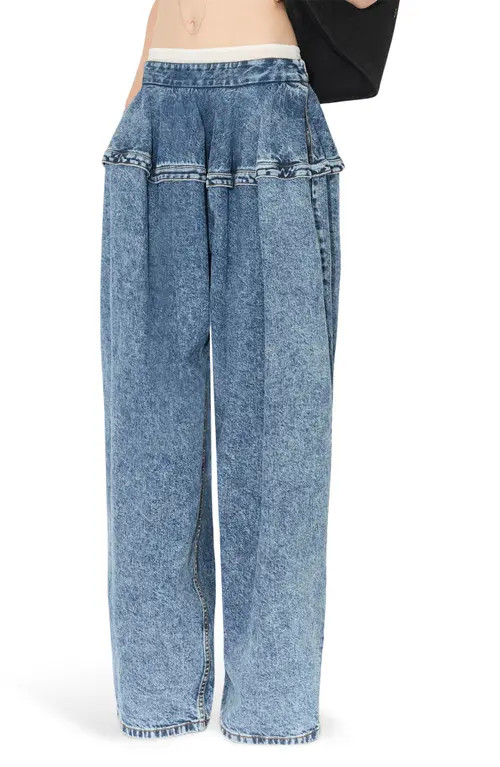 Alaïa Basque Jeans in Bleu Neige at Nordstrom, Size 6 Us | Nordstrom