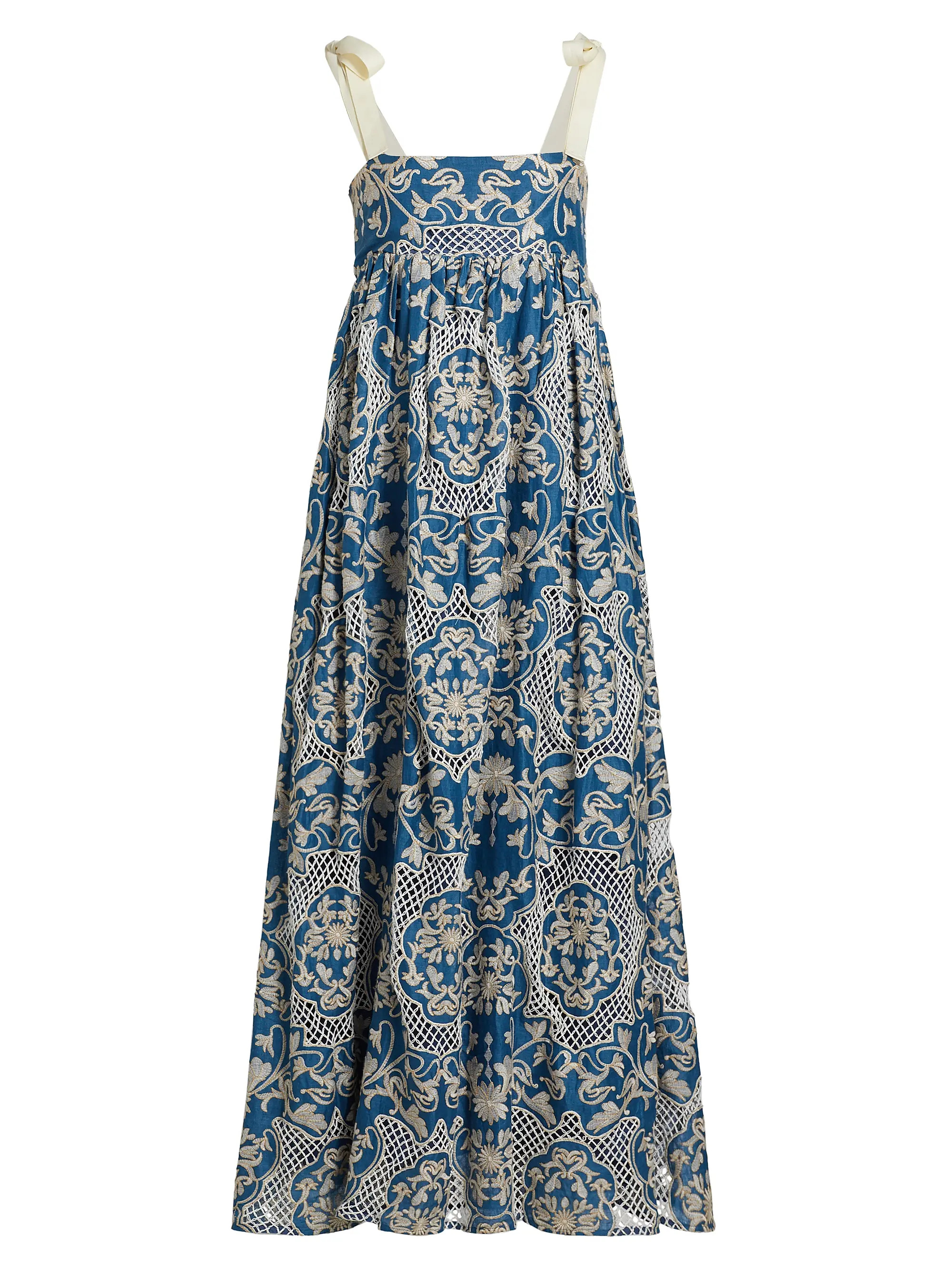 Verbena Ribbons Embroidered Maxi Dress | Saks Fifth Avenue