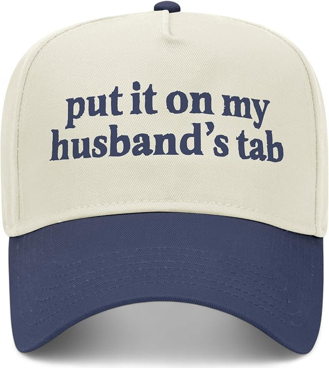 Put It On My Husband's Tab Vintage Trucker Hat | Premium Snapback Baseball Hat for Women, Moms, &... | Amazon (US)