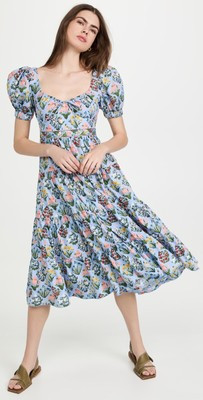 $621 Agua By Agua Bendita Women's Blue Palmera Magdalena MIDI Dress Size XS | eBay US