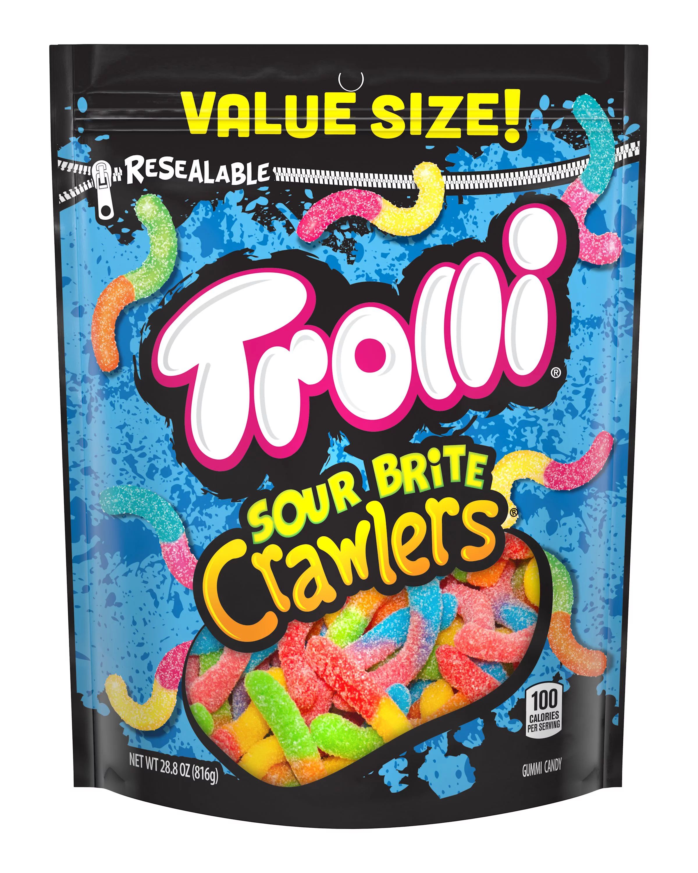 Trolli Sour Brite Crawlers Gummy Worms Bag, 28.8 Oz - Walmart.com | Walmart (US)