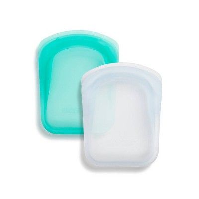stasher Pocket Silicone Accessories Bag Set – Clear & Aqua – 2pk | Target