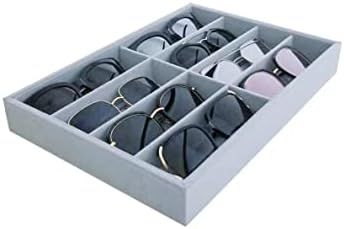 Svea Display Large Grey Premium Quality Velvet Glasses Tray Display Storage with Rearrangeable Co... | Amazon (US)