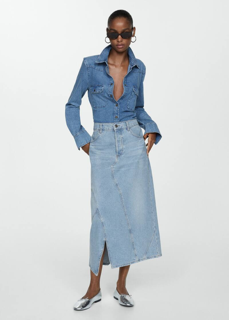 Vent midi skirt -  Women | Mango USA | MANGO (US)