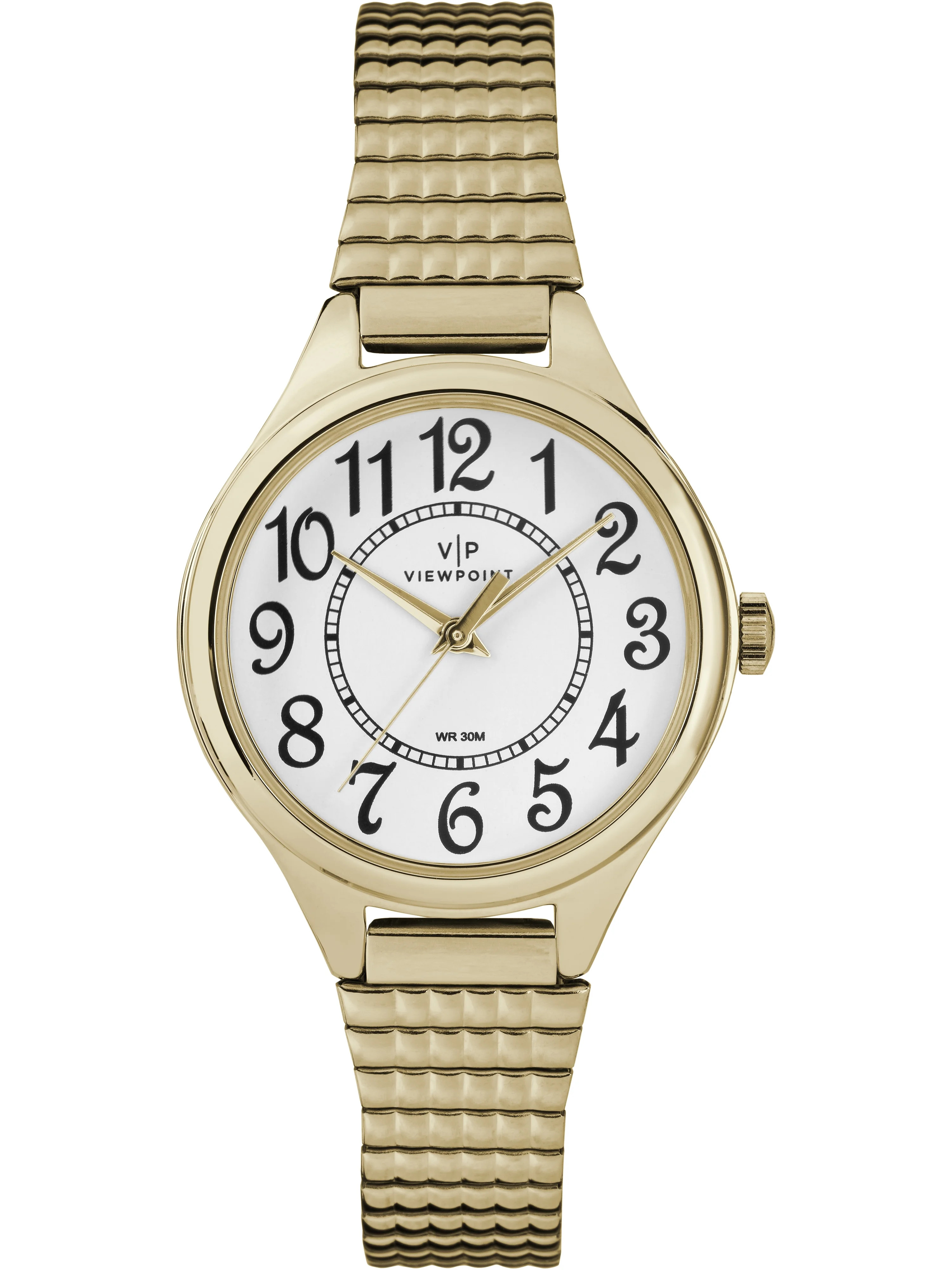 Viewpoint by Timex Women's Gold/White 30mm Casual Watch, Expansion Band - Walmart.com | Walmart (US)