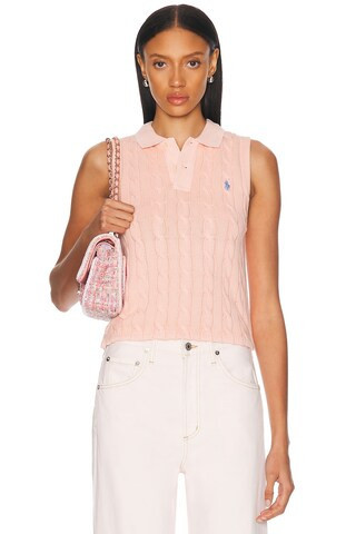 Polo Ralph Lauren Sleeveless Polo Top in Pink | FWRD 