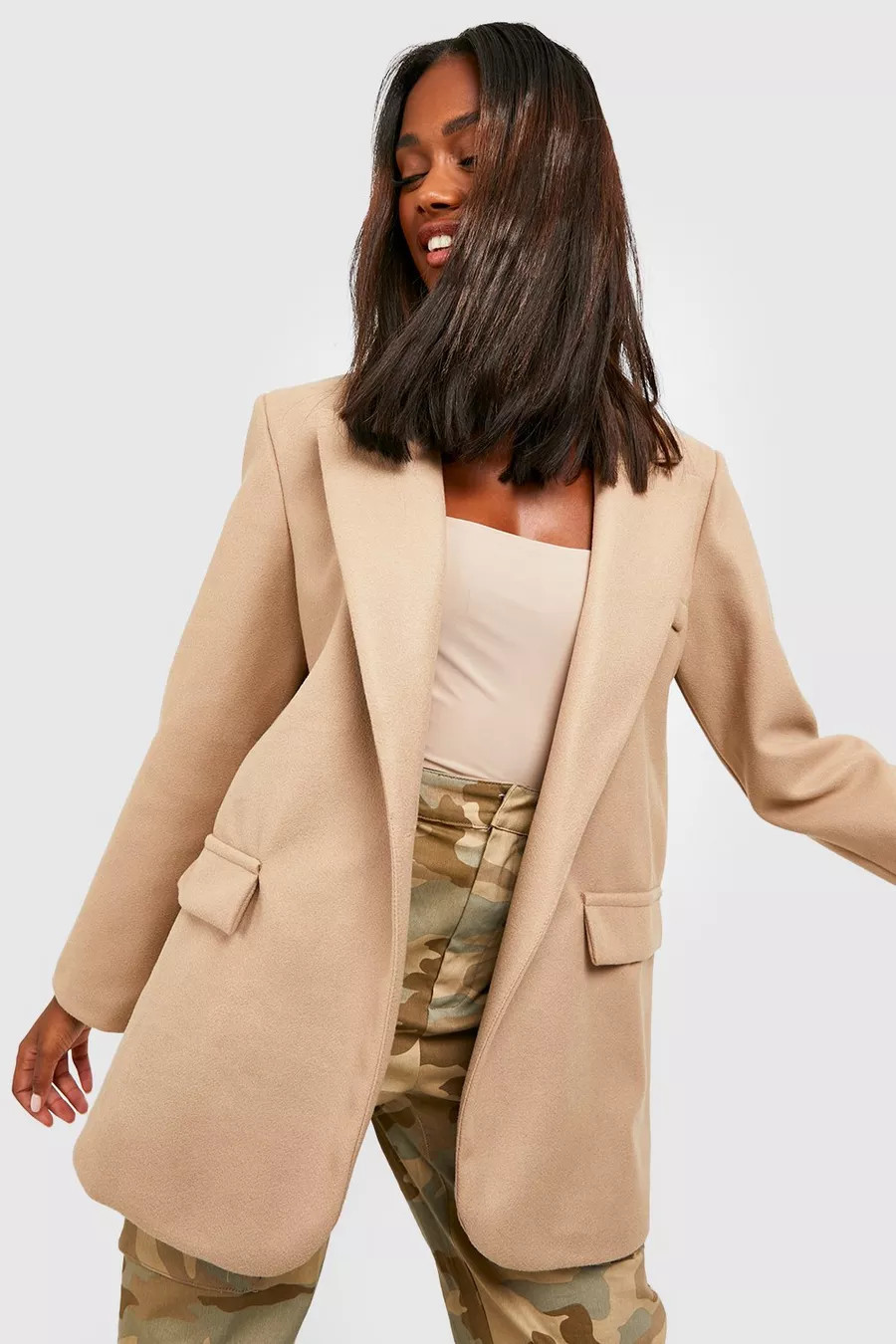 Oversized Blazer Wool Look Coat | Boohoo.com (UK & IE)