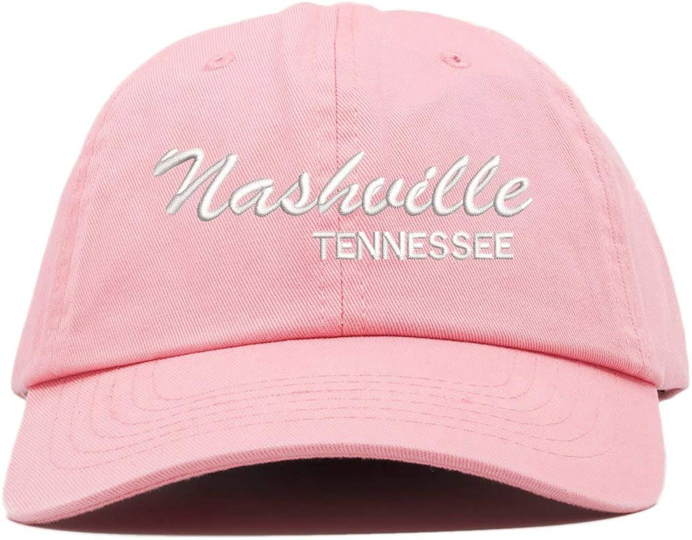 Top Level Apparel Nashville Tennessee Script Embroidered Low Profile Soft Crown Unisex Baseball Dad  | Amazon (US)