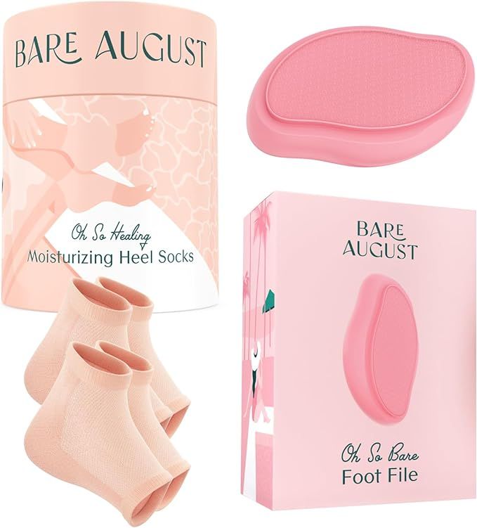 Bare August Foot File & Repair Socks Bundle - Heel Scraper & in Shower Foot Scrubber Dead Skin Re... | Amazon (US)