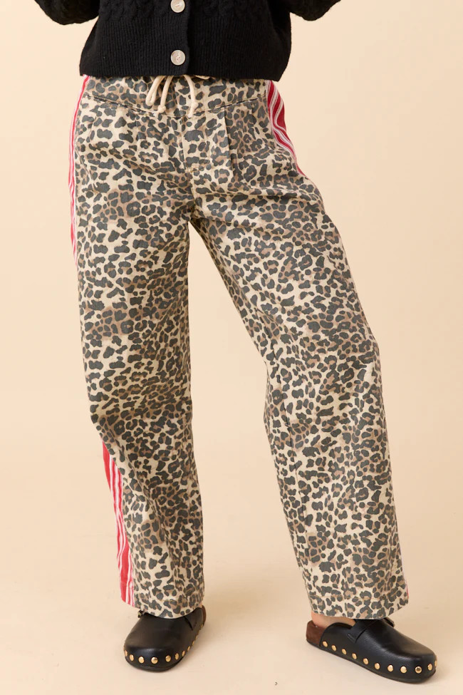 Marlie Leopard Print Pull-On Pants | Pink Lily