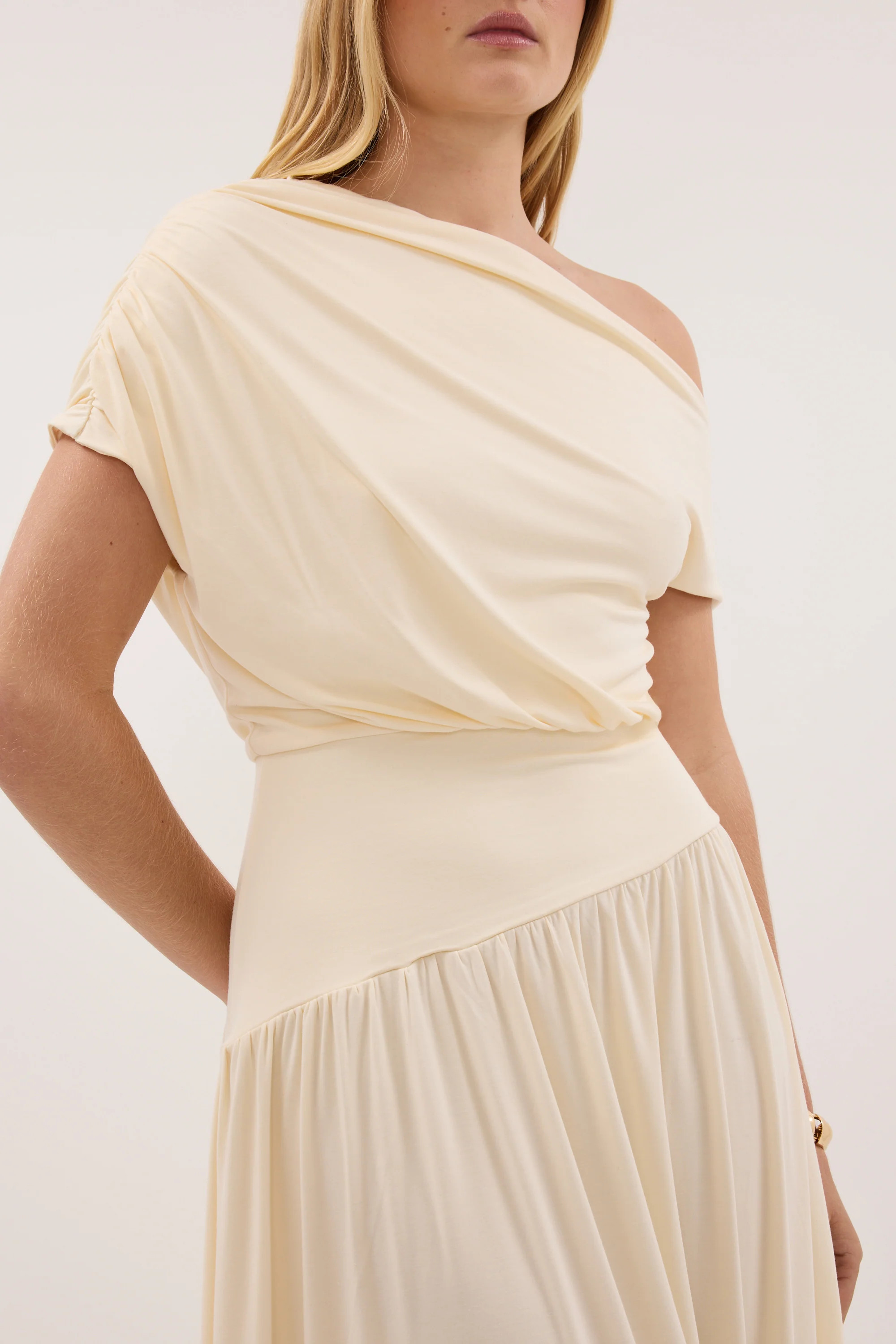 ELSIE BUTTER MODAL ASYM MAXI DRESS | DISSH