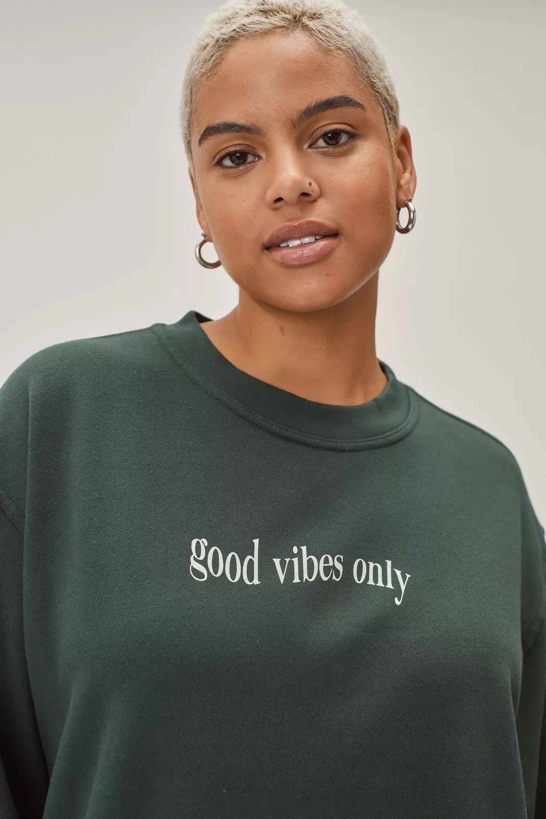 Plus Size Good Vibes Only Sweat | Nasty Gal (US)