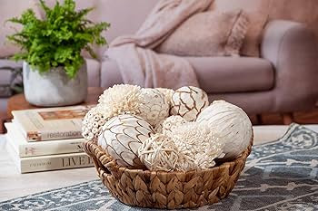 ANDALUCA Large Decorative Balls Bowl Filler Decor Orbs White & Cream (Natural White) | Amazon (US)