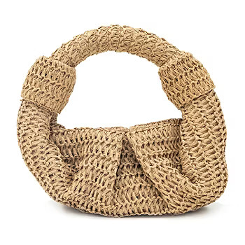 SOL and MER Crochet Croissant Clutch, Color: Dark Natural - JCPenney | JCPenney