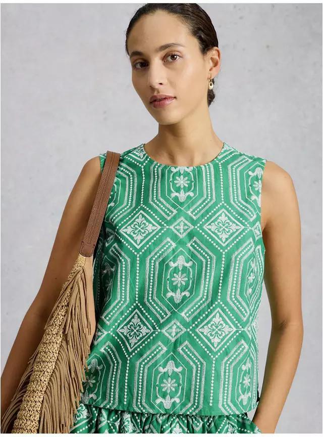 Buy WHITE STUFF Hallie Embroidered Top 18 | Tops | Tu | Tu Clothing