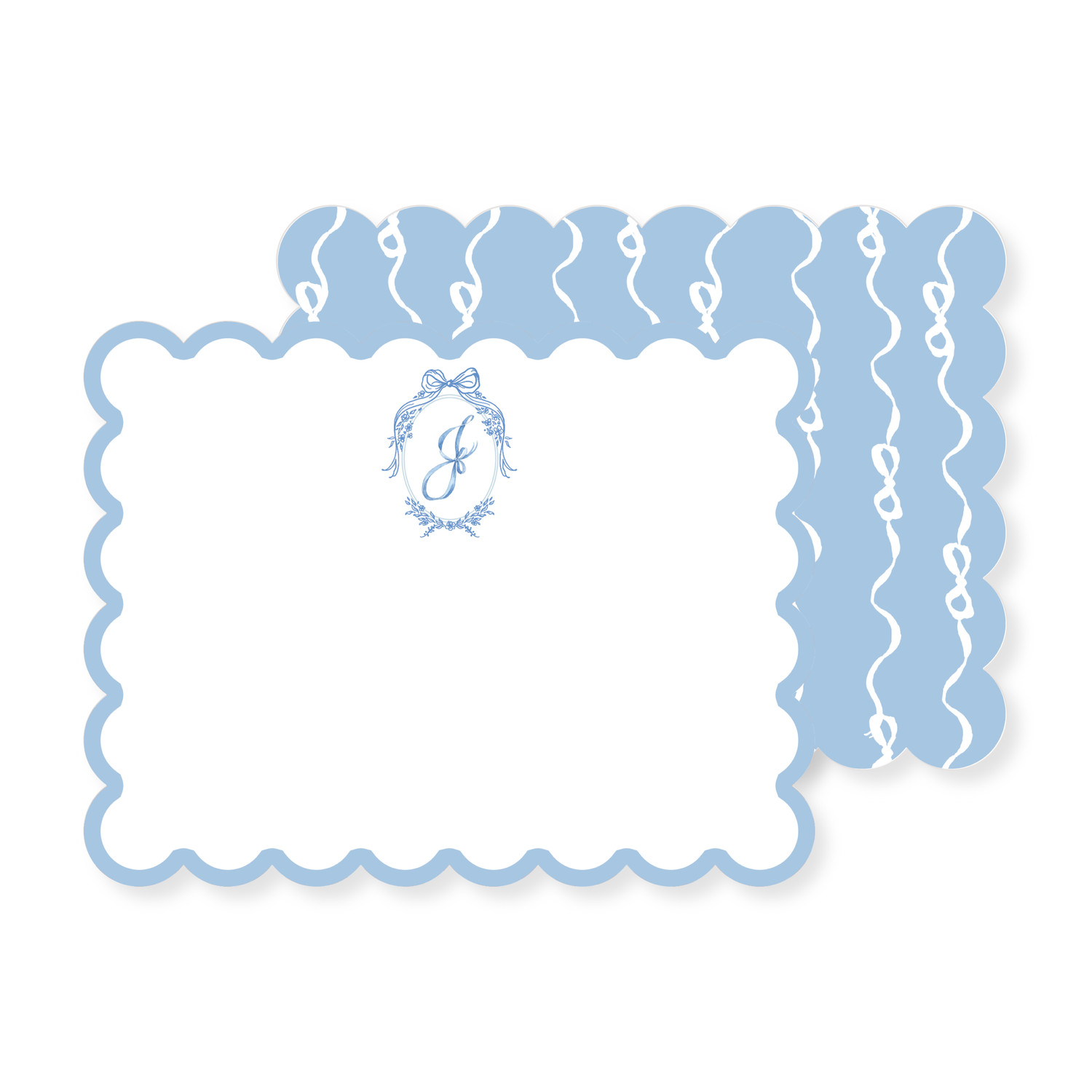 Blue Ribbons and Bows Personalized Stationery Set — Simply Jessica Marie | Simply Jessica Marie
