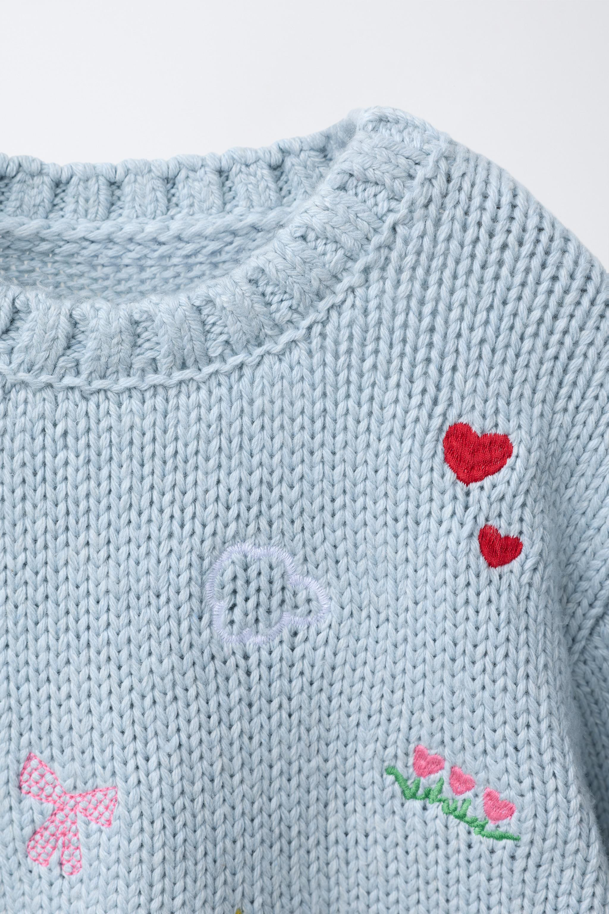 EMBROIDERED KNIT SWEATER | Zara US