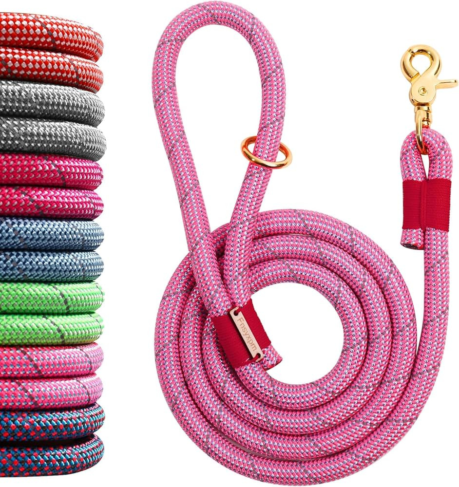 Nylon Rope Dog Leash Reflective, Handmade Braided Strong Dog Leash, Heavy Duty Rope Leash for Med... | Amazon (US)