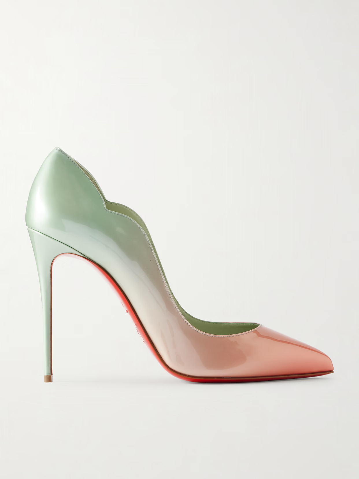 Christian Louboutin - Hot Chick 100 Dégradé Patent-leather Pumps - Green | NET-A-PORTER (US)
