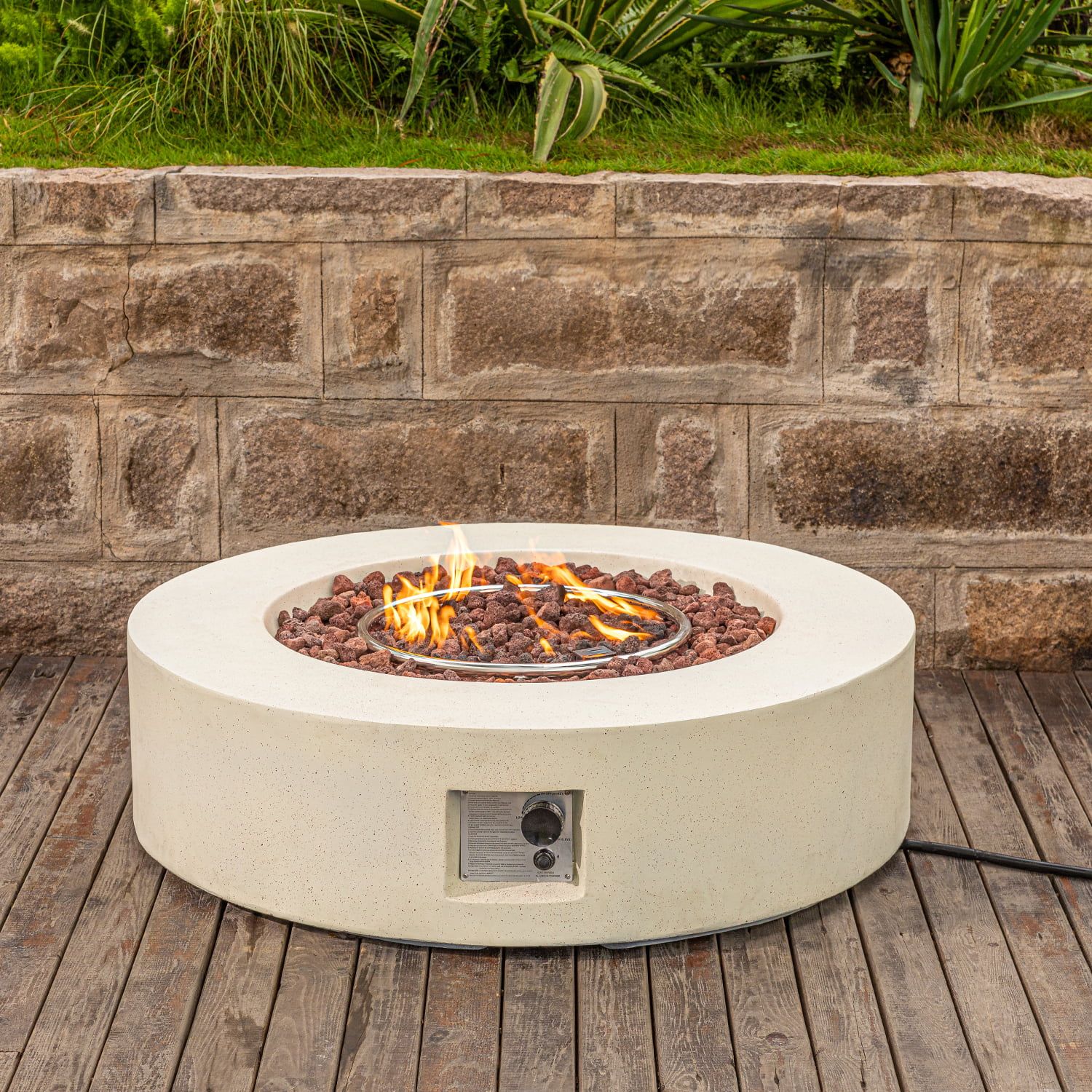 COSIEST Outdoor Propane Fire Pit Coffee Table with Round Base Patio Heater | Walmart (US)