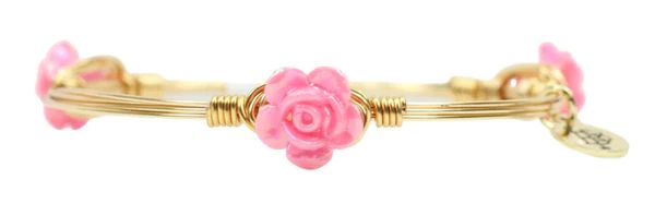 The Mini Rose Bangle Bracelet - Hot Pink | Bourbon and Boweties