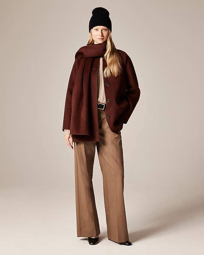 Scarf coat in drapey wool–lyocell blend | J. Crew US