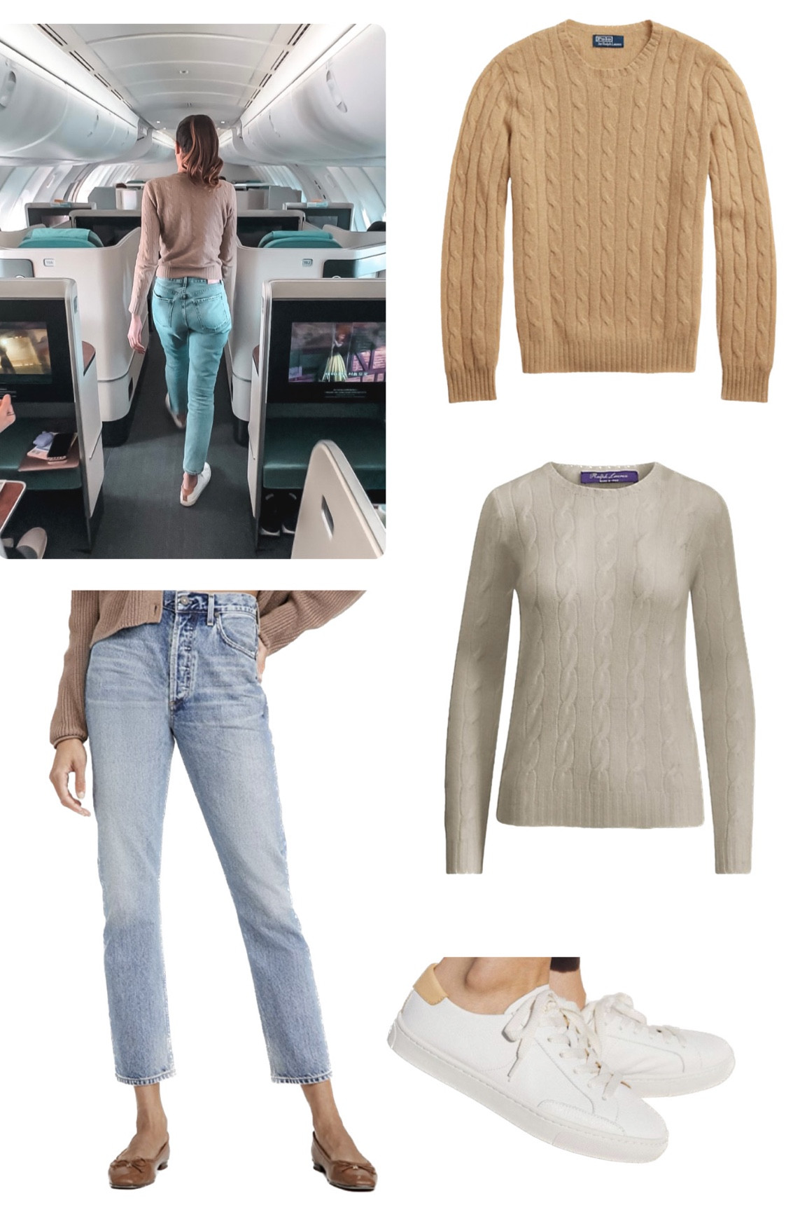 My outfit from the Korean Air 747 videos! My sweater is old RL Black Label which no longer exists but was positioned between their Polo RL and Purple Label lines so I included a similar sweater from both lines!

#LTKworkwear #LTKtravel #LTKFind