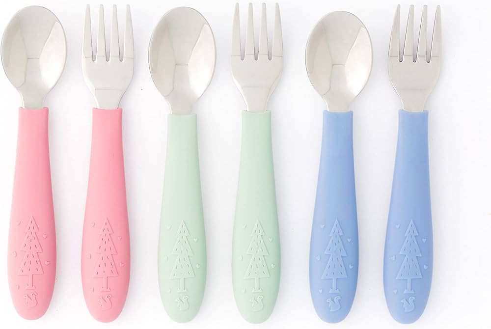 Elk and Friends Kids Silverware with Silicone Handle | Childrens Safe Flatware | Toddler Utensils... | Amazon (US)