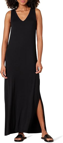 Amazon Essentials Womens Jersey V-Neck Tank Maxi Length Dress | Amazon (CA)