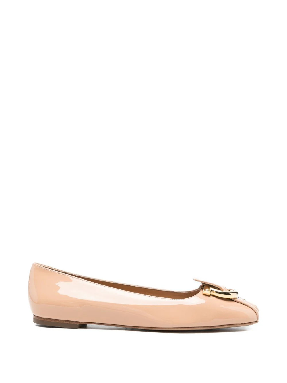 Ferragamo Patent Leather Ballet Flat — Beige | Italist Inc.