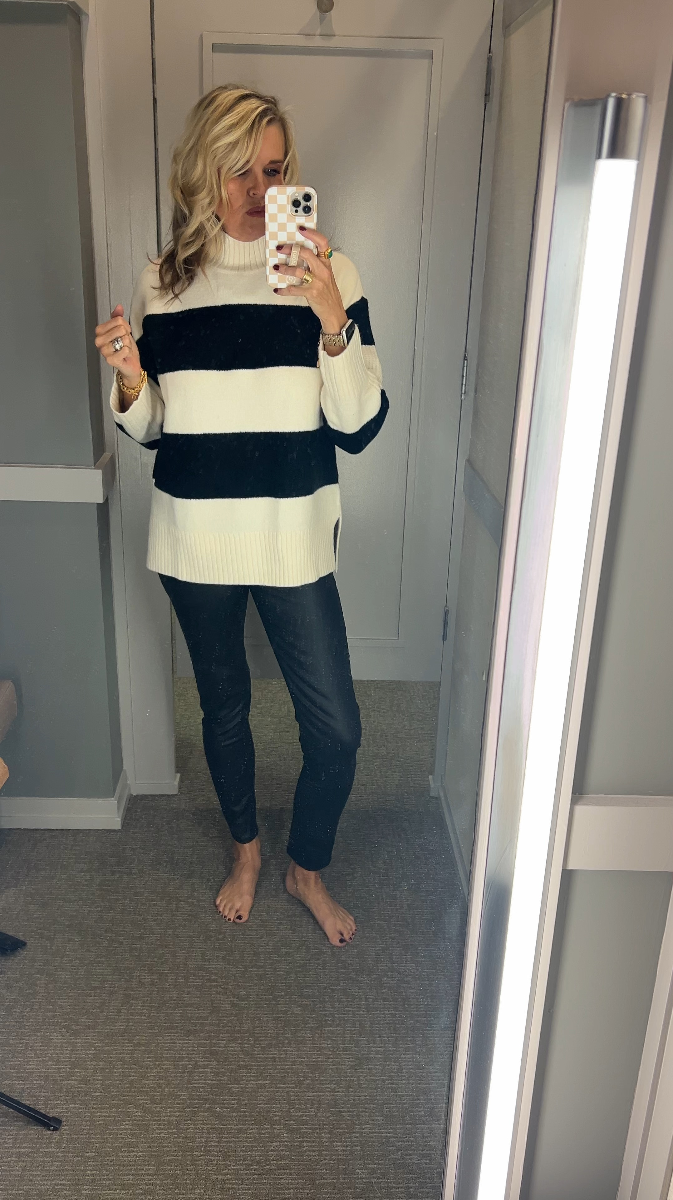 40% off sale
Loft try-on 

New arrivals
This bold black and white sweater , fits tts, super soft  and can be dressed up or down! Wearing the small 

I love it with these black faux leather skinny jeans (these are great for the holidays)  fit tts size I am in the size 4 

#LTKFindsUnder50 #LTKVideo #LTKSaleAlert