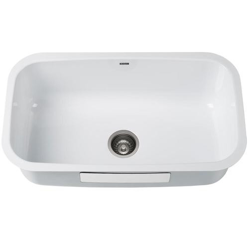 Kraus -Pintura 31.5-in x 18.38-in White Single Bowl Undermount Commercial/Residential Kitchen Sin... | Lowe's