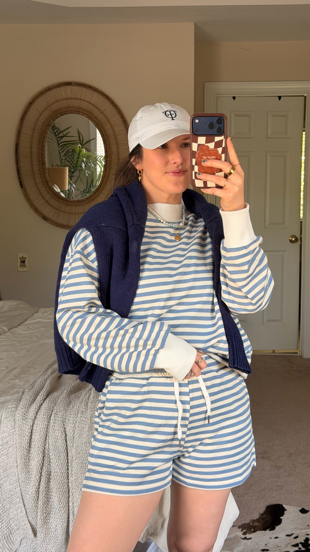 It’s true, a striped matching set is all you need for spring 🌊🌸

This is the perfect spring transition outfit, a striped long sleeve with matching shorts. There is a mini crew neck which is amazing, not over powering the neck and, again, great for spring. The matching shorts are a great length, not too short and not too long. They have a super stretch elastic waistband with a functional drawstring… and there’s pockets 👏

It’s a perfect oversized fit on the crewneck and the shorts are JUST how I like my lounge shorts, so definitely recommend you true to size

I am envisioning myself wearing this after a long pool day, a night time walk on the beach, or even just picking up my kids from carpool before summer starts (because that’s how I wore it today), also a great roadtrip travel outfit (no shorts on the airplane!!)

SIZING info: 5’3” | 145 lbs | typically a medium, wearing a medium

*DESIGNER LOOK FOR LESS waterproof summer sandal for women 2026

#LTKmomlife #LTKootd #LTKTravel