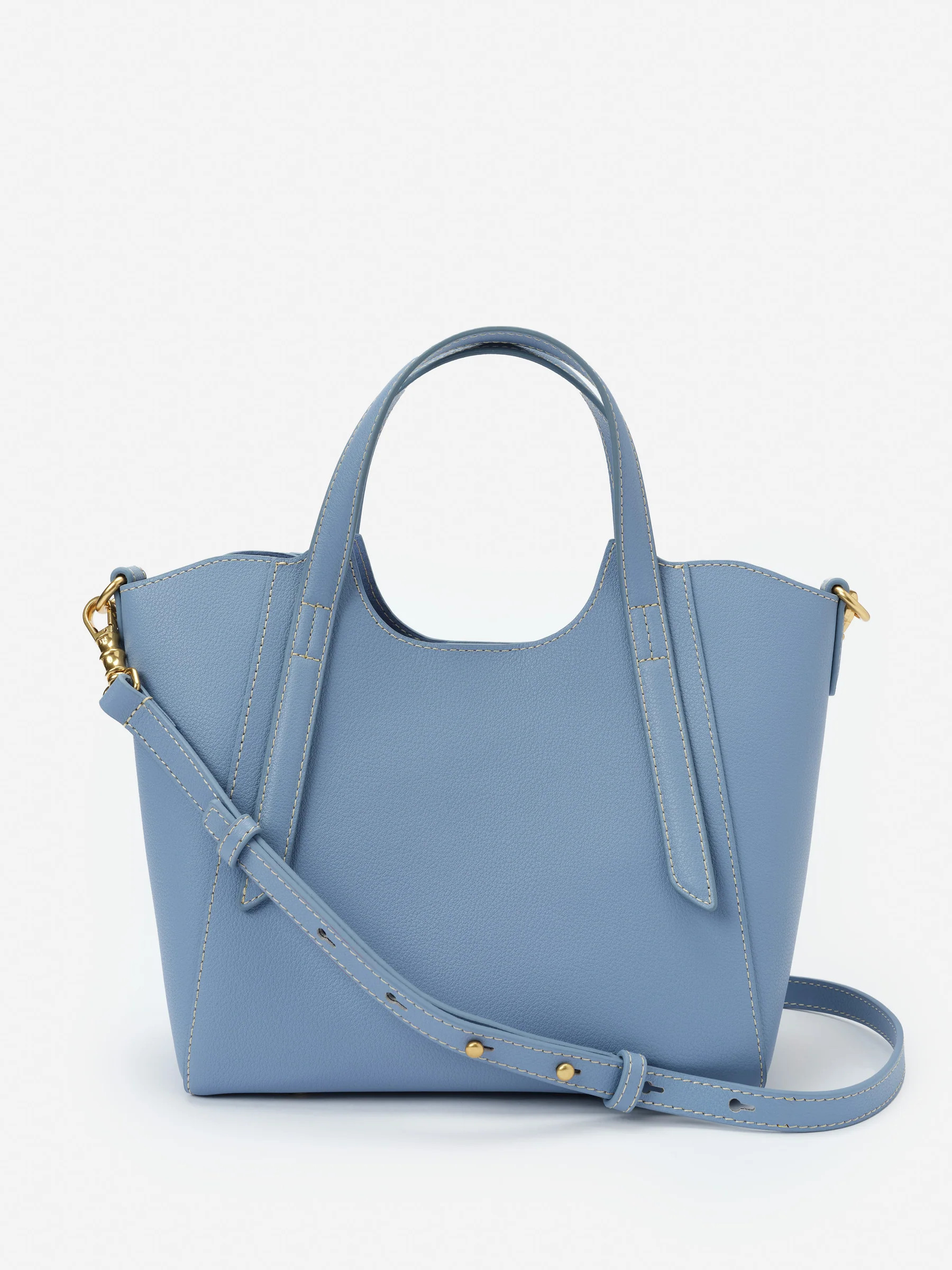 Dusty_Blue Solid Lane Leather Mini Tote  | Women's Handbags | J.McLaughlin | J.McLaughlin