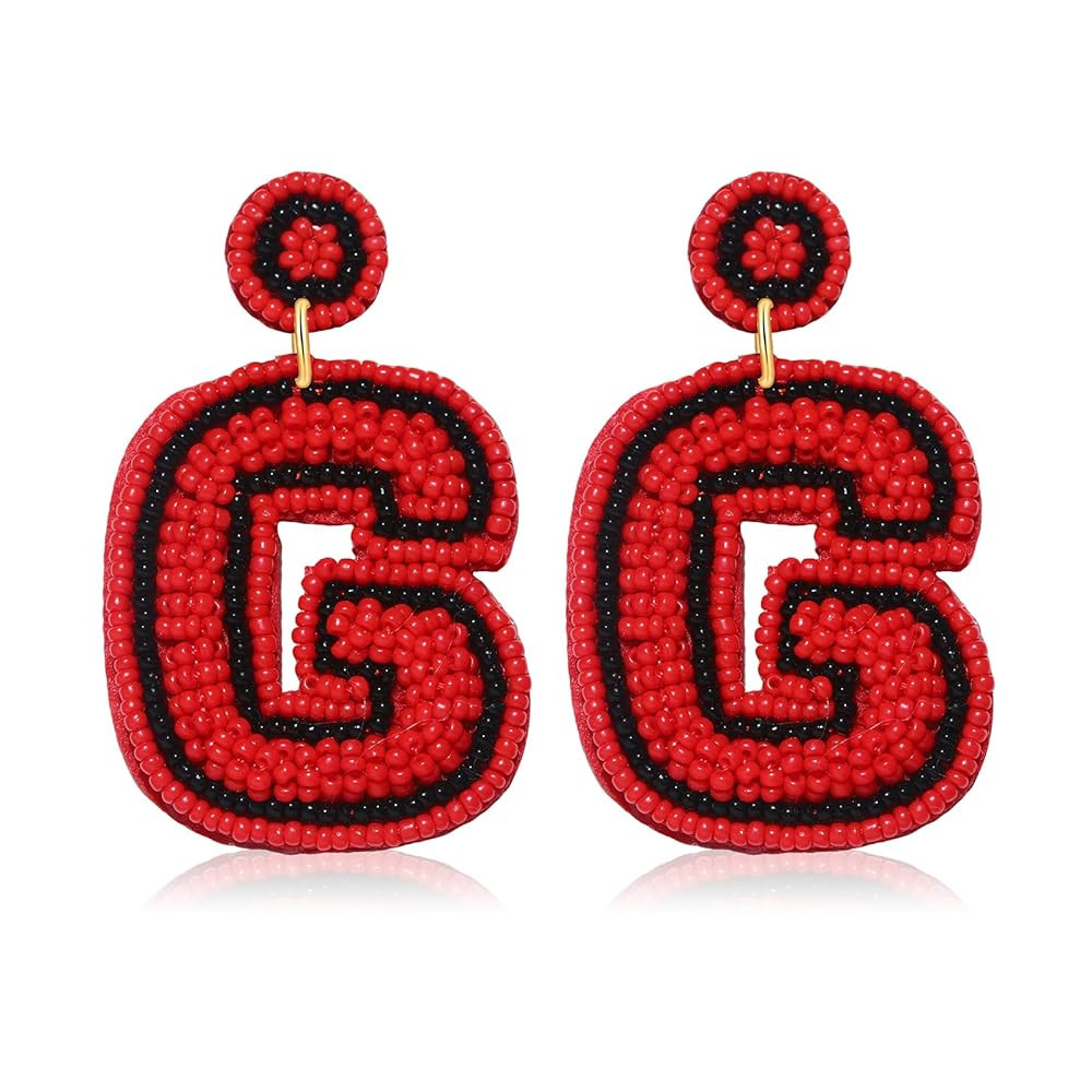 Football Earrings Game Day Sports Dangle Earrings Football Team Mom T A U G Letter Beaded Earring... | Amazon (US)