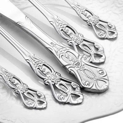 30pcs Royal Classical Style Cutlery Set, Stainless Steel Material Is Safe And Durablel For Wedding Banquet & Fine Dining, Dishwasher-safe Heavyweight | Wayfair North America