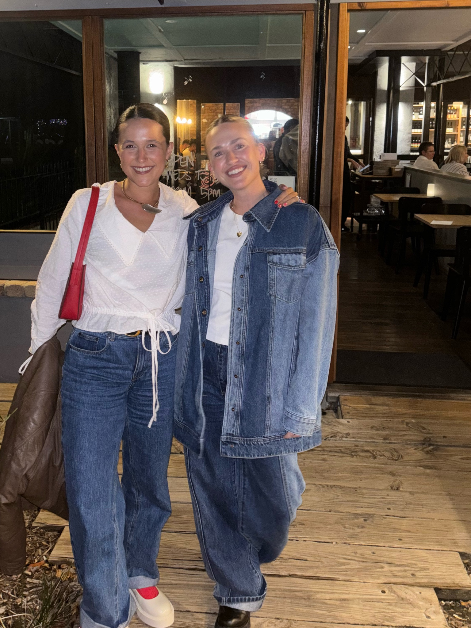 Double denim
I am wearing a size 6 for reference 
Usually a 6-8 xx