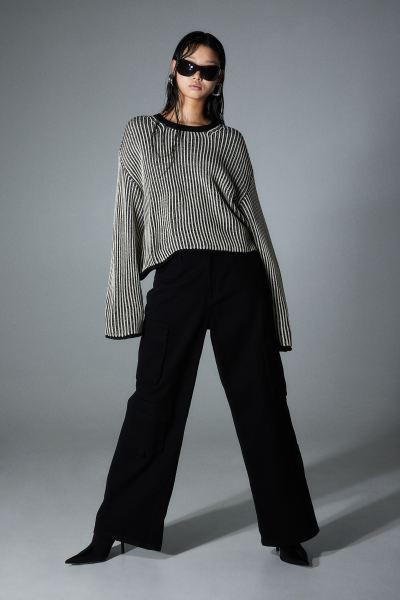 Jumper - Black/Striped - Ladies | H&M GB | H&M (UK, MY, IN, SG, PH, TW, HK)