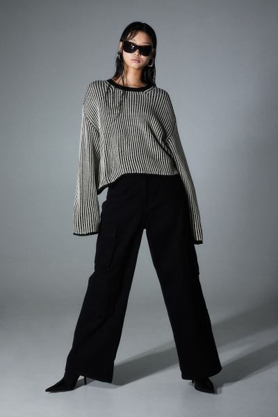 Sweater - Black/striped - Ladies | H&M US | H&M (US + CA)