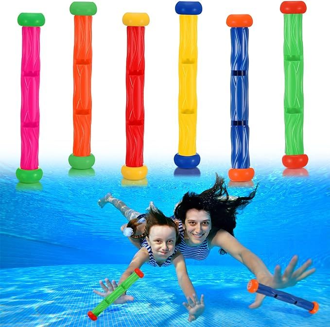 6 Pcs Pool Toy Underwater Throwing Diving Stick Training Dive Toys Pool Dive Sticks Swimming Pool... | Amazon (US)