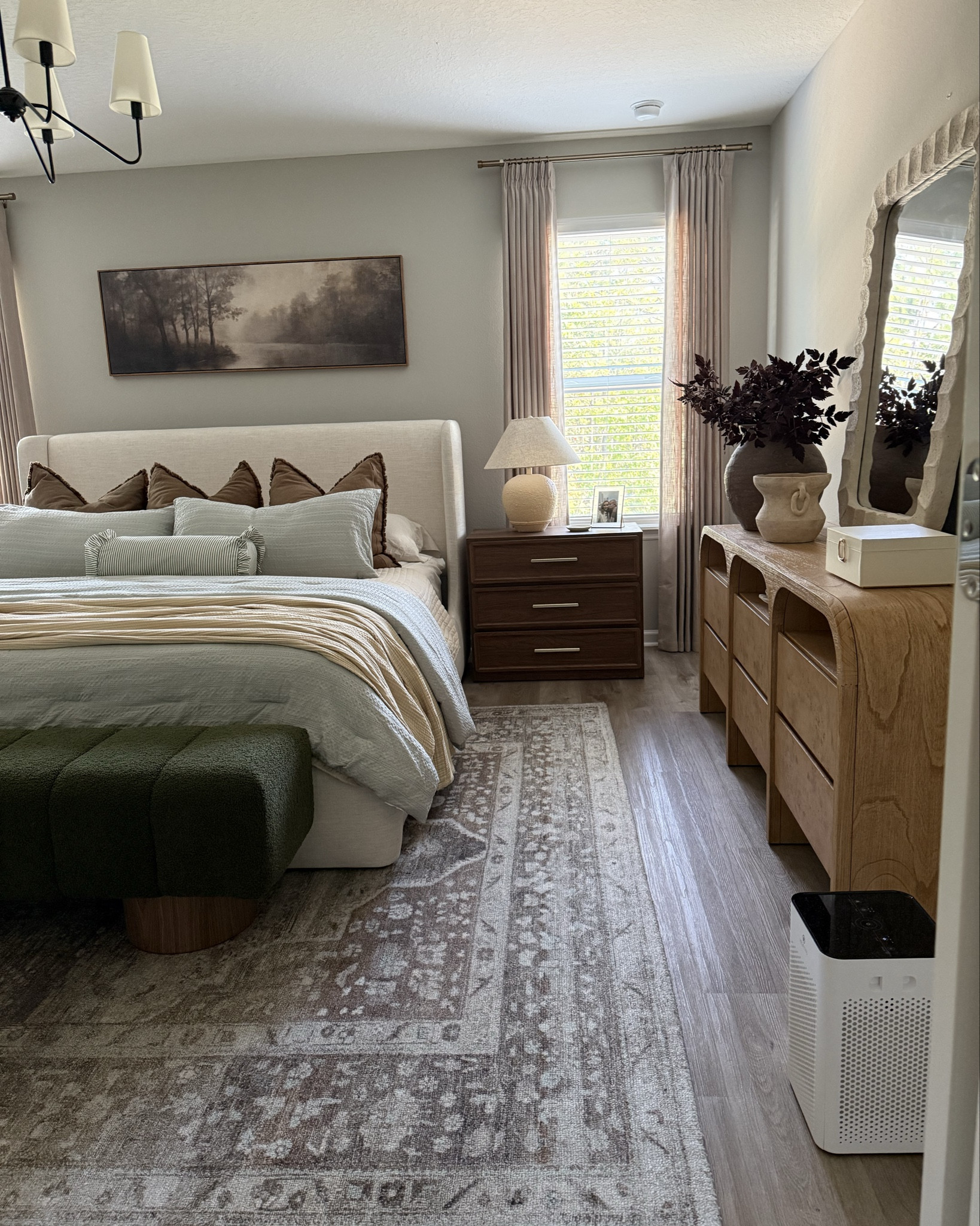 Bedroom vibes.. loving this cozy bedding from linens and hutch. Code NADIRA saves you 50% off!! 👌🏽 

Master bedroom, bedroom inspiration, spring bedding, Loloi rugs, bedroom rug, Amazon nightstands, Amazon home finds, designer inspired home finds 

#LTKSeasonal #LTKHome #LTKSaleAlert